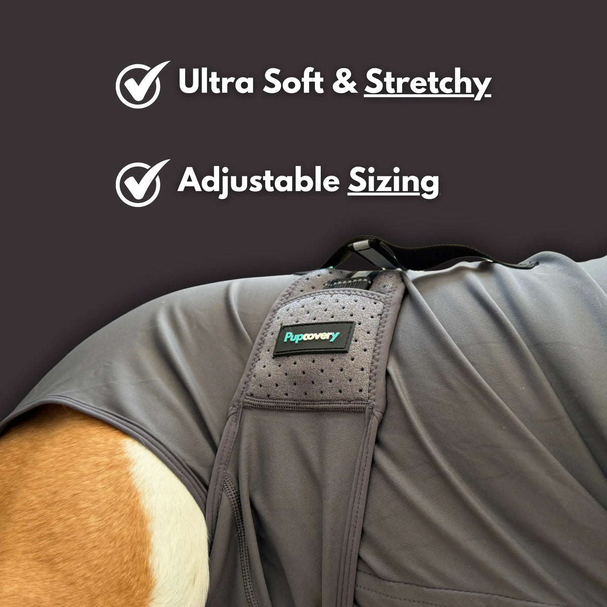 Recovery suit for dogs breathable fabric detail - adjustable cone alternative for all breeds