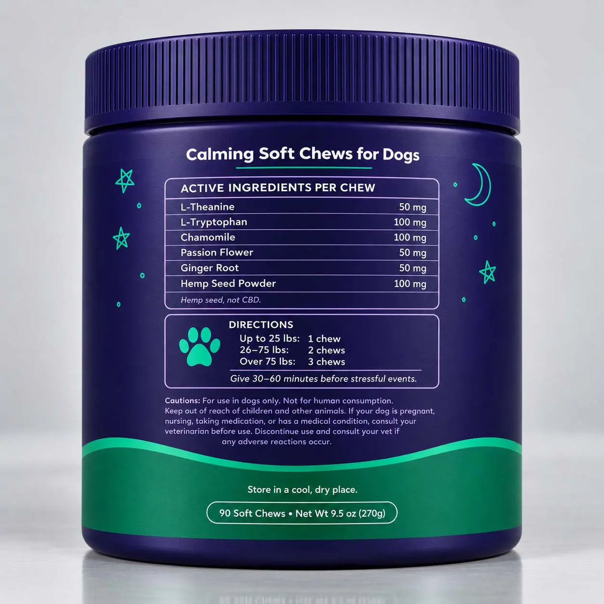 Zen Zoomies – Dog Calming Chews | Natural Calming Treats for Anxiety, Stress & Travel – No Drowsiness, Melatonin-Free – 90 Soft Chews, Chicken Flavor